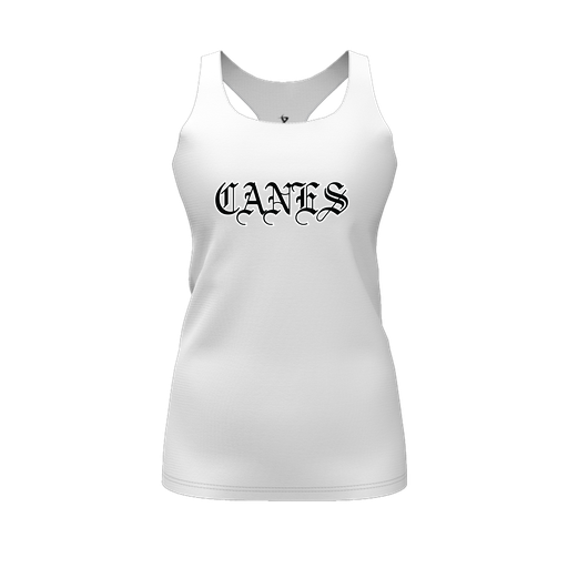 [FT0TRBWH-FYS-LOGO1] Decker Racerback Tank Top (Female Youth S, White, Logo 1)
