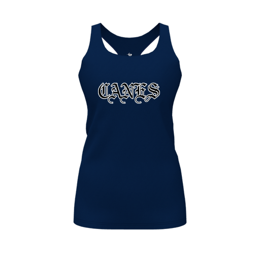 [FT0TRBNV-FYS-LOGO1] Decker Racerback Tank Top (Female Youth S, Navy, Logo 1)