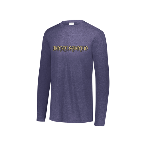 [FTLCUBNV-YS-LOGO2] Decker Youth Tri-Blend T-Shirt - Long Sleeve (Youth S, Navy, Logo 2)